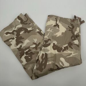 Raw Blue Y2K Cargo Pant Men 2XL Multi Camo Print Flat Front Straight Leg Outdoor